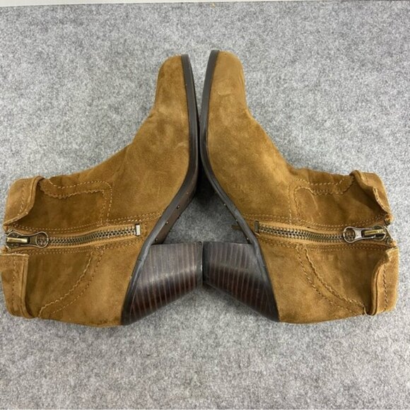 Sam Edelman Brown Suede Fringe-Trimmed Ankle Boot Bootie Women’s Size 7M - Picture 11 of 15